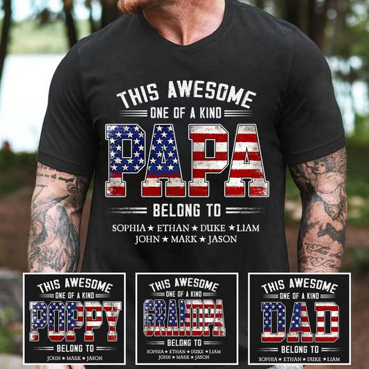 This Awesome One Of A Kind Papa Belong to Grandkids, Father's Day Gift T-shirt