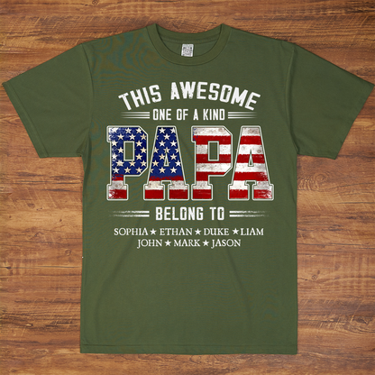 This Awesome One Of A Kind Papa Belong to Grandkids, Father's Day Gift T-shirt