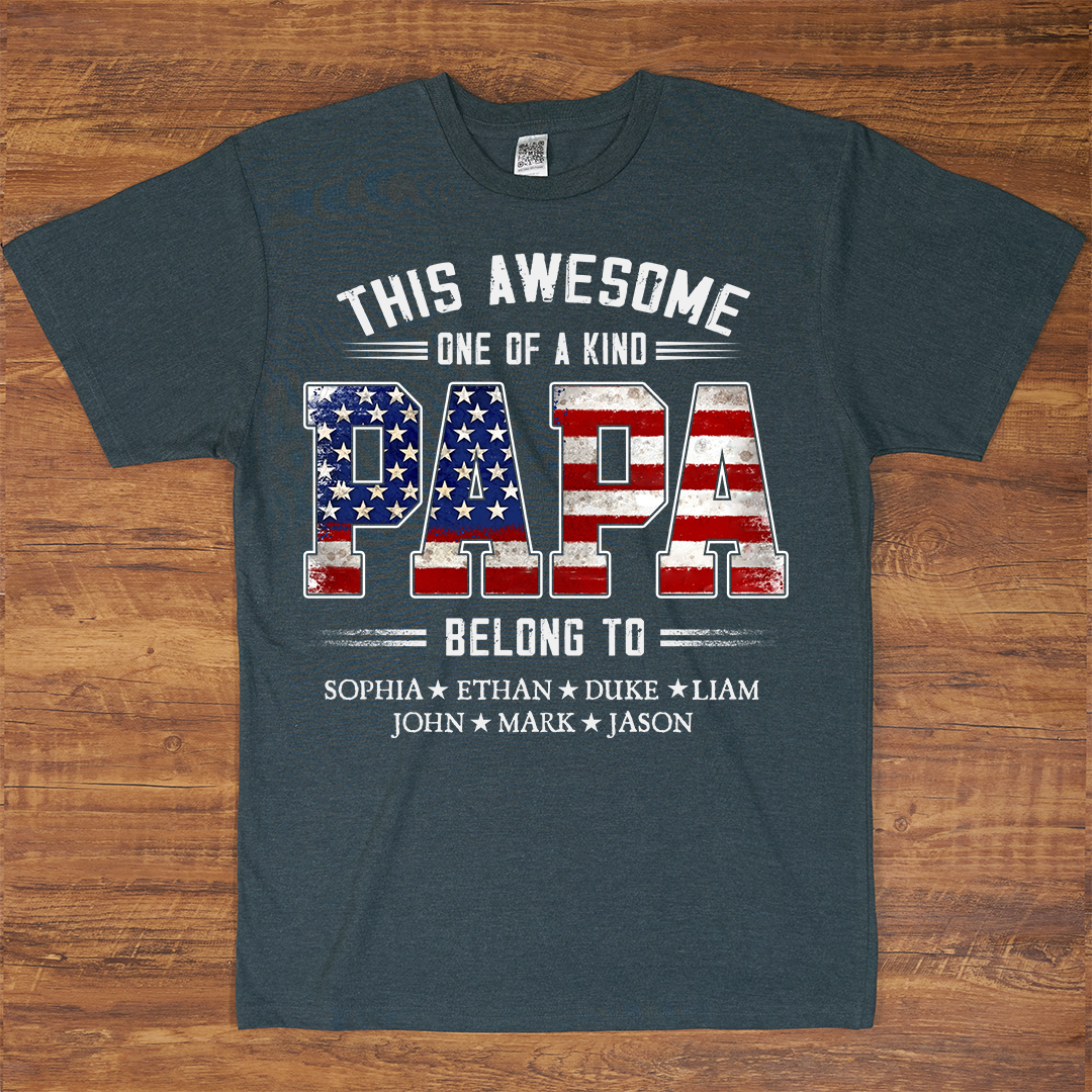 This Awesome One Of A Kind Papa Belong to Grandkids, Father's Day Gift T-shirt