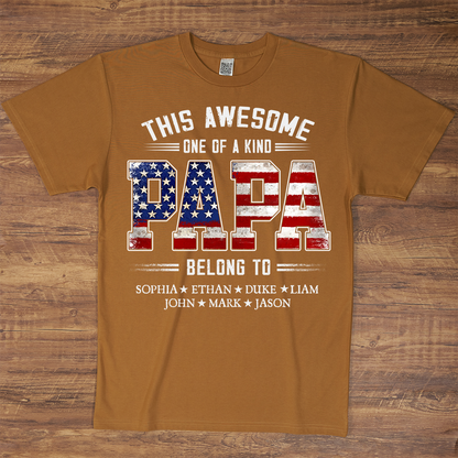 This Awesome One Of A Kind Papa Belong to Grandkids, Father's Day Gift T-shirt