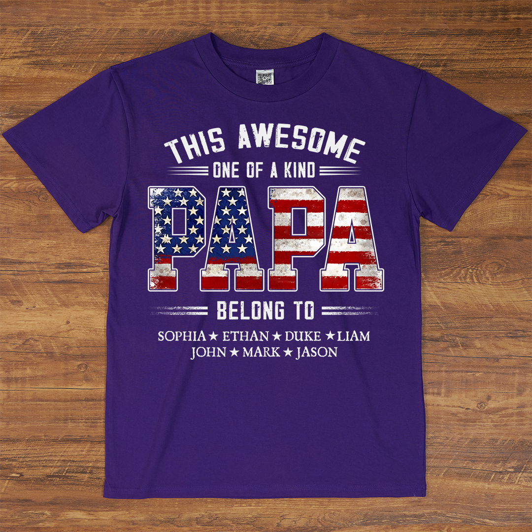 This Awesome One Of A Kind Papa Belong to Grandkids, Father's Day Gift T-shirt