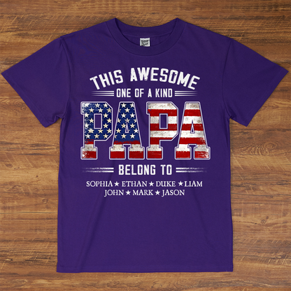 This Awesome One Of A Kind Papa Belong to Grandkids, Father's Day Gift T-shirt