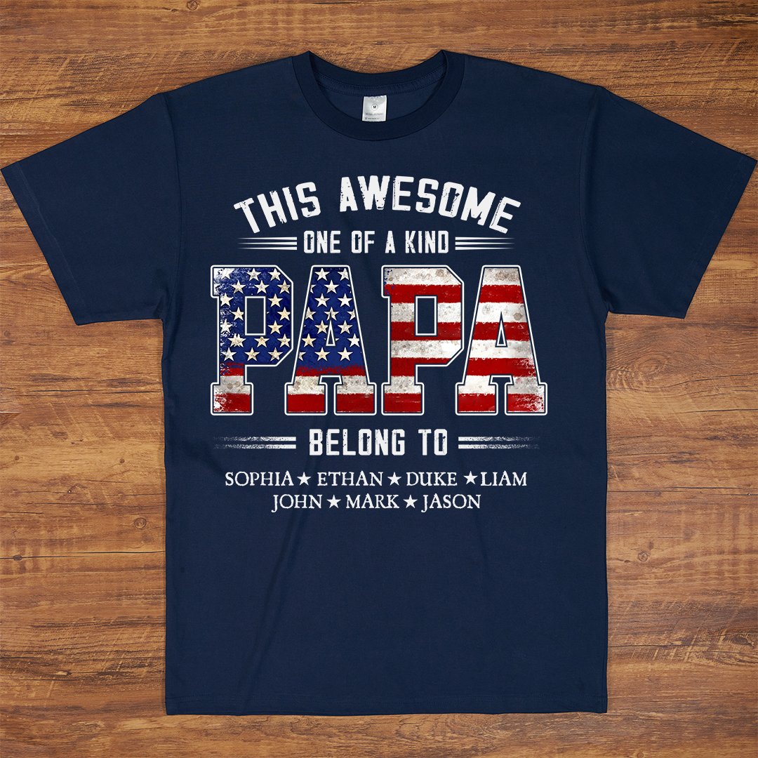 This Awesome One Of A Kind Papa Belong to Grandkids, Father's Day Gift T-shirt