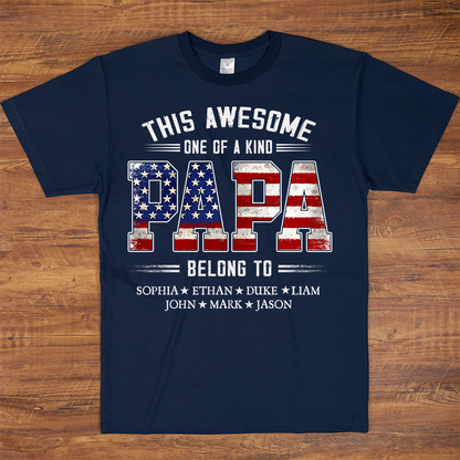 This Awesome One Of A Kind Papa Belong to Grandkids, Father's Day Gift T-shirt