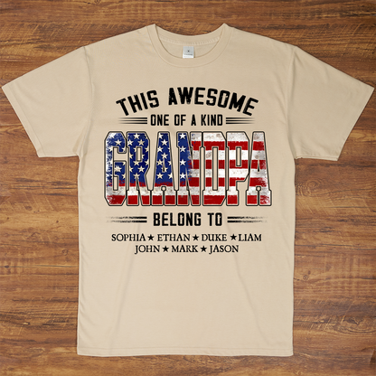 This Awesome One Of A Kind Papa Belong to Grandkids, Father's Day Gift T-shirt