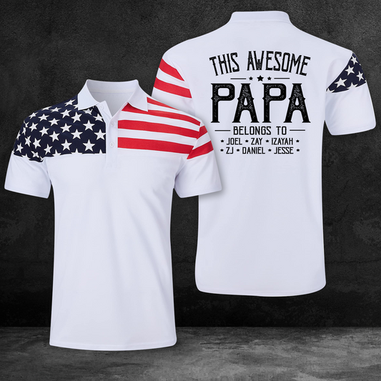 This Awesome Papa Belongs To And Kids, Father's Day Gift For Dad