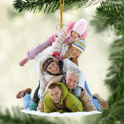 Personalized Family Ornament 2025, Custom Photo Acrylic Decoration, “There’s No Place Like Home For The Holidays” Christmas Gift For Family Members & Loved Ones