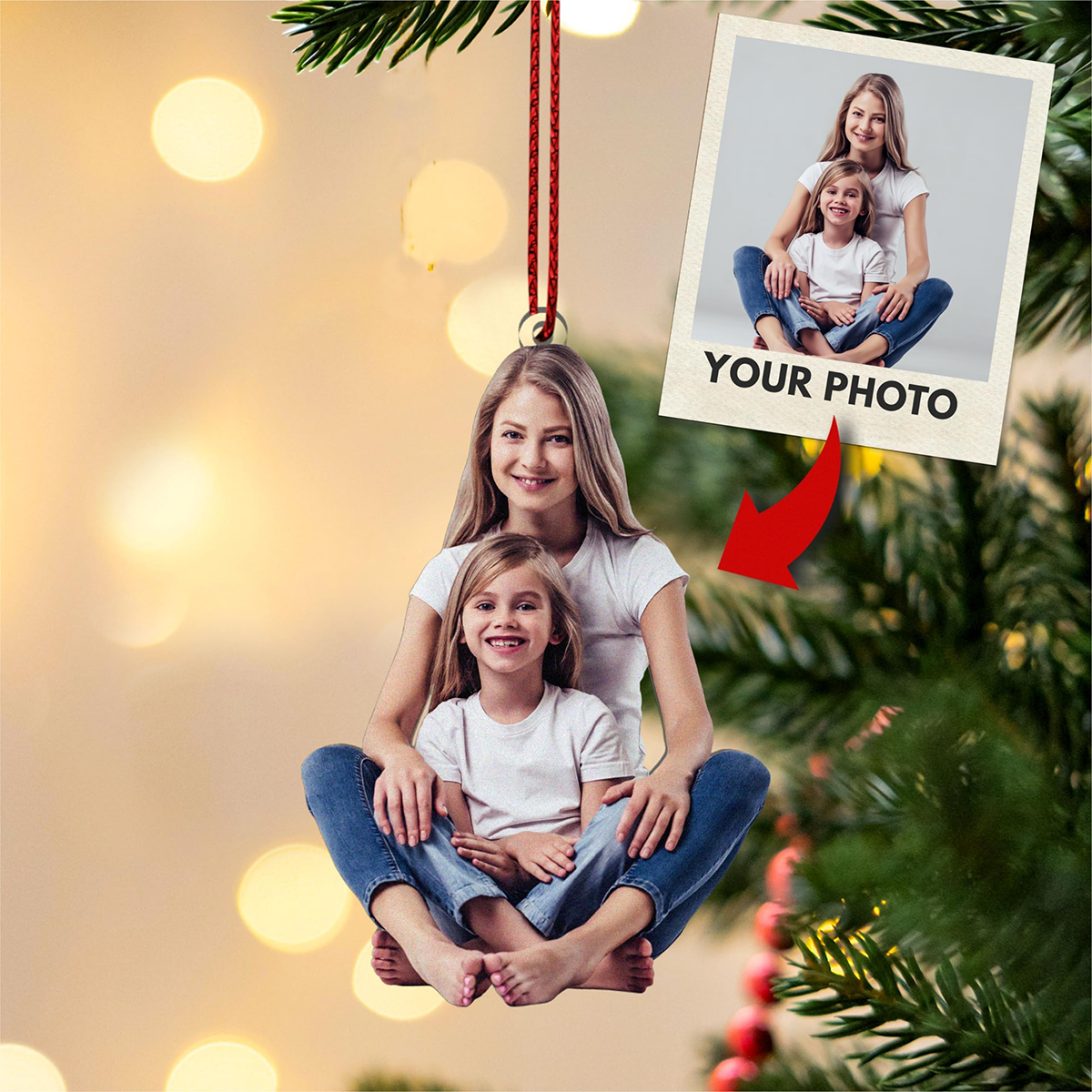 Personalized Photo Ornament 2025, Custom Double-Sided Acrylic Decoration, Unique Christmas Gift For Family Friends And Loved Ones