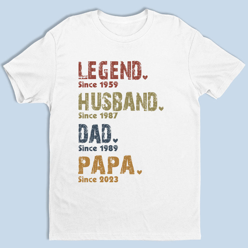 Legend, Husband, Dad And Papa Since - Family Personalized Custom