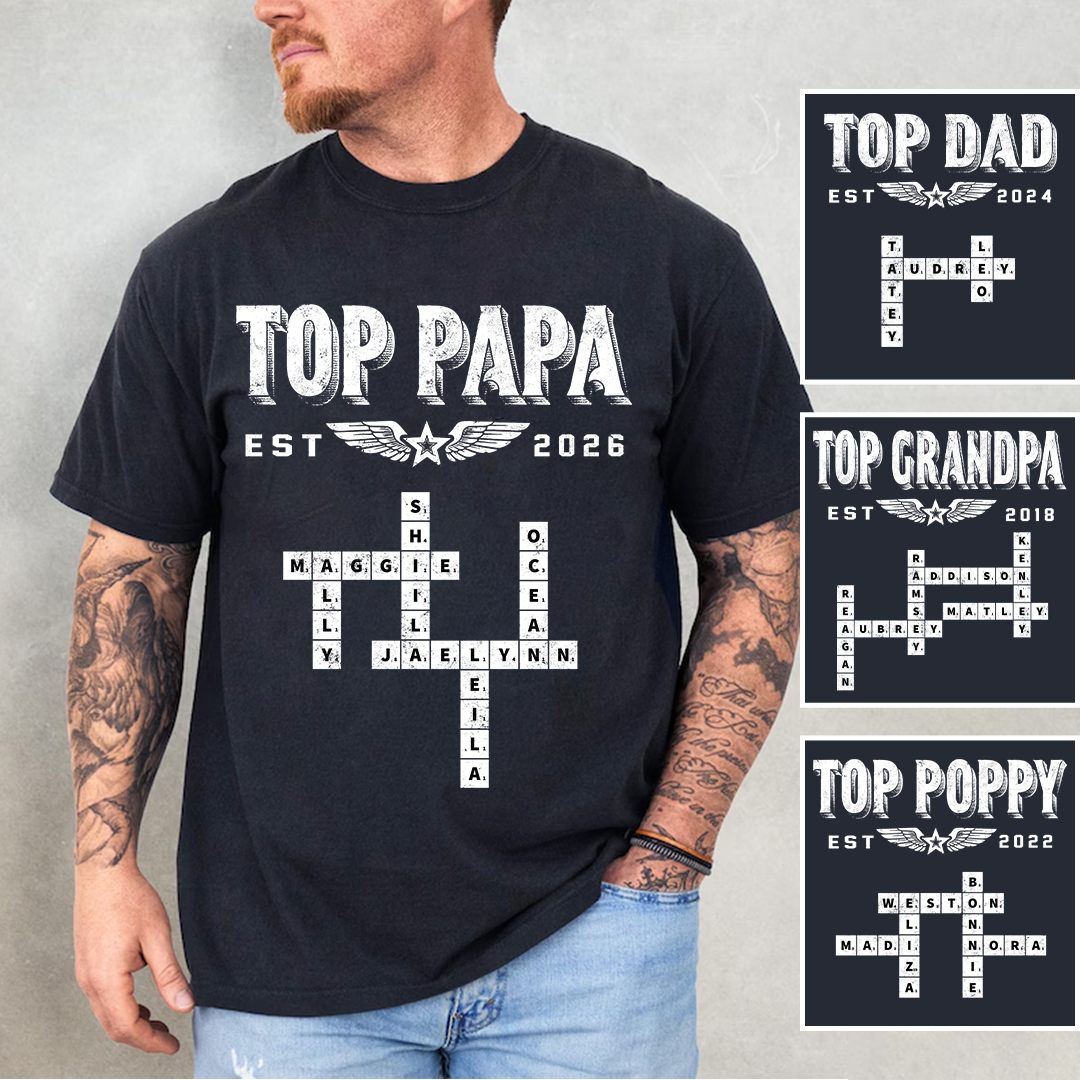 Top Grandpa Papa Dad and Grandkids Father's Day Gift Comfort Colors® T-shirt