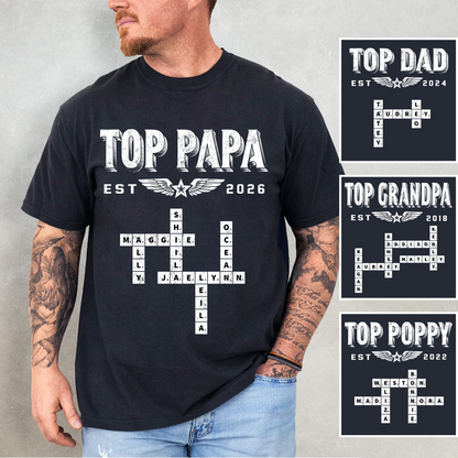 Top Grandpa Papa Dad and Grandkids Father's Day Gift Comfort Colors® T-shirt