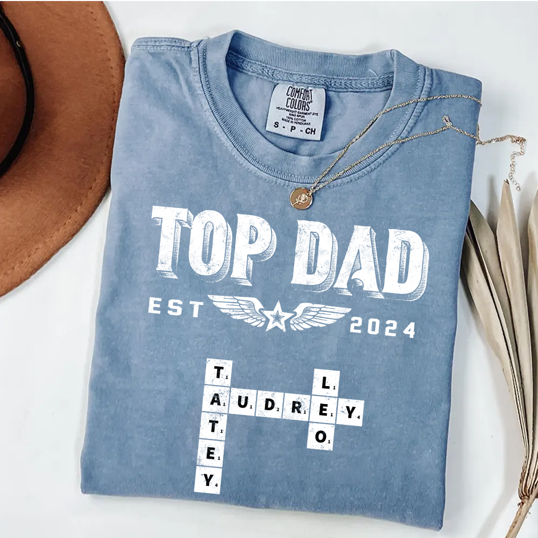 Top Grandpa Papa Dad and Grandkids Father's Day Gift Comfort Colors® T-shirt