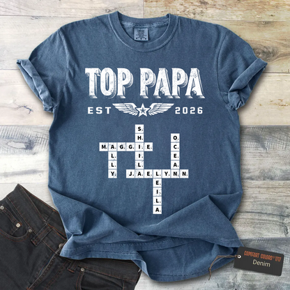 Top Grandpa Papa Dad and Grandkids Father's Day Gift Comfort Colors® T-shirt