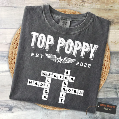 Top Grandpa Papa Dad and Grandkids Father's Day Gift Comfort Colors® T-shirt