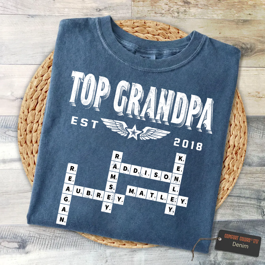 Top Grandpa Papa Dad and Grandkids Father's Day Gift Comfort Colors® T-shirt
