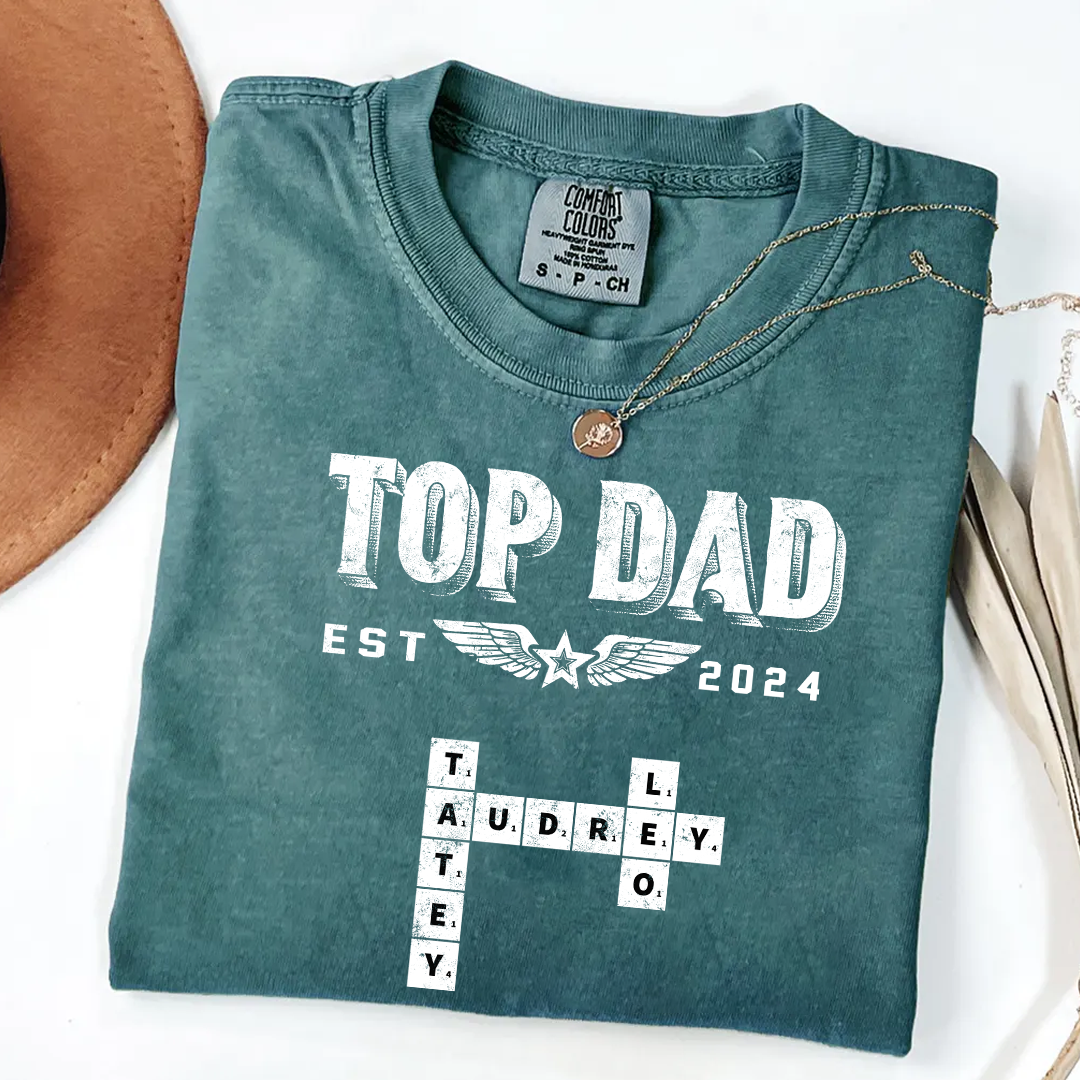 Top Grandpa Papa Dad and Grandkids Father's Day Gift Comfort Colors® T-shirt