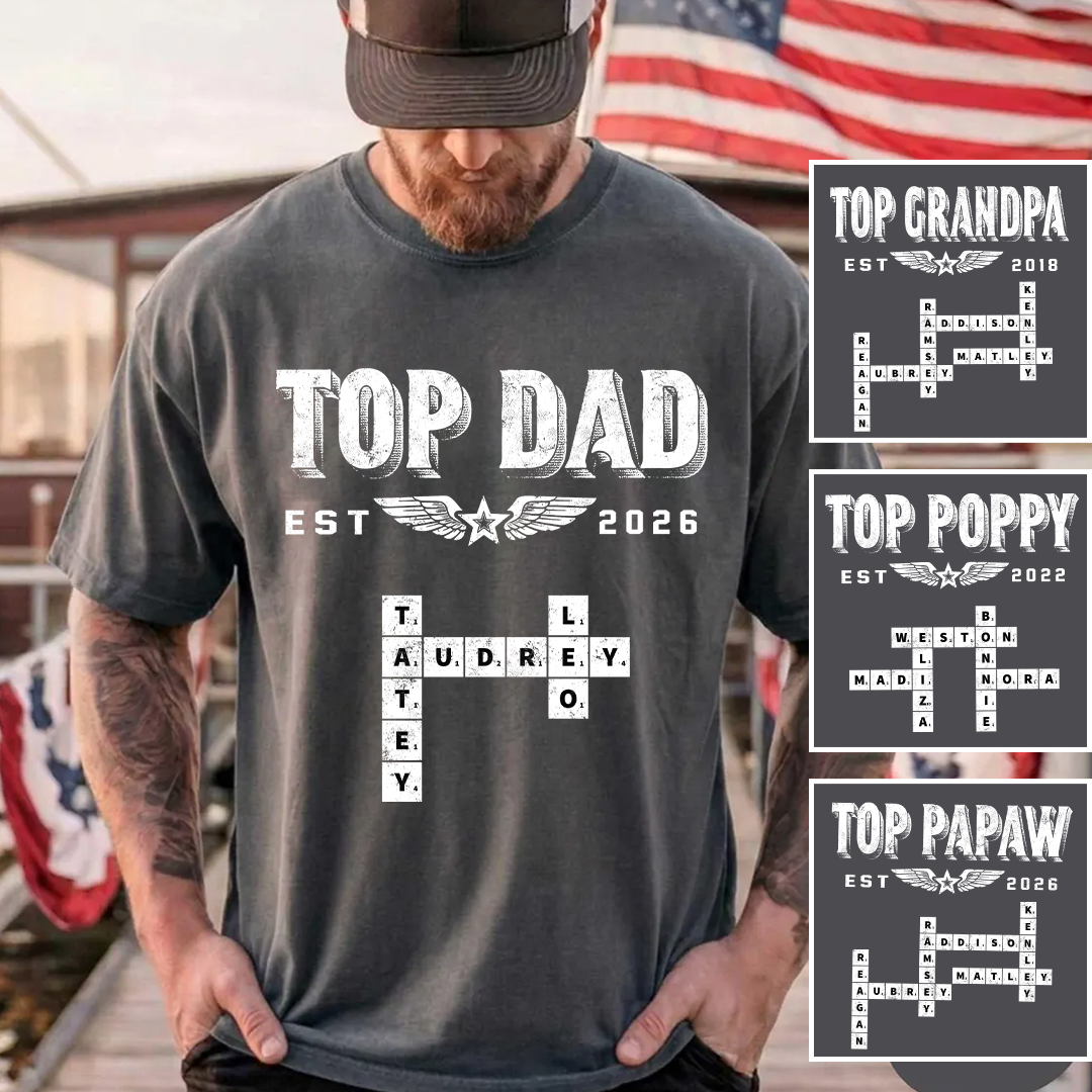Top Grandpa Papa Dad and Grandkids Father's Day Gift Comfort Colors® T-shirt