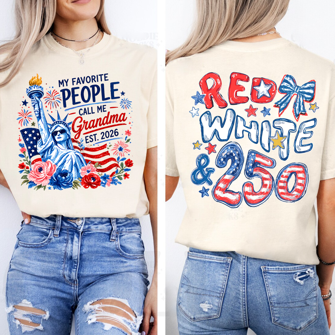 Personalize My Favorite People Call Me Grandma, Celebrate 250 Years of Freedom Shirt