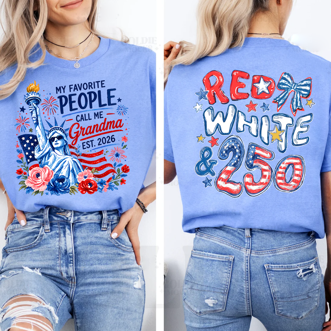 Personalize My Favorite People Call Me Grandma, Celebrate 250 Years of Freedom Shirt