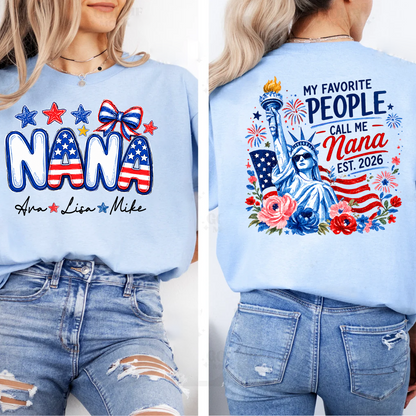 Personalize My Favorite People Call Me Nana, Celebrate 250 Years of Freedom Shirt