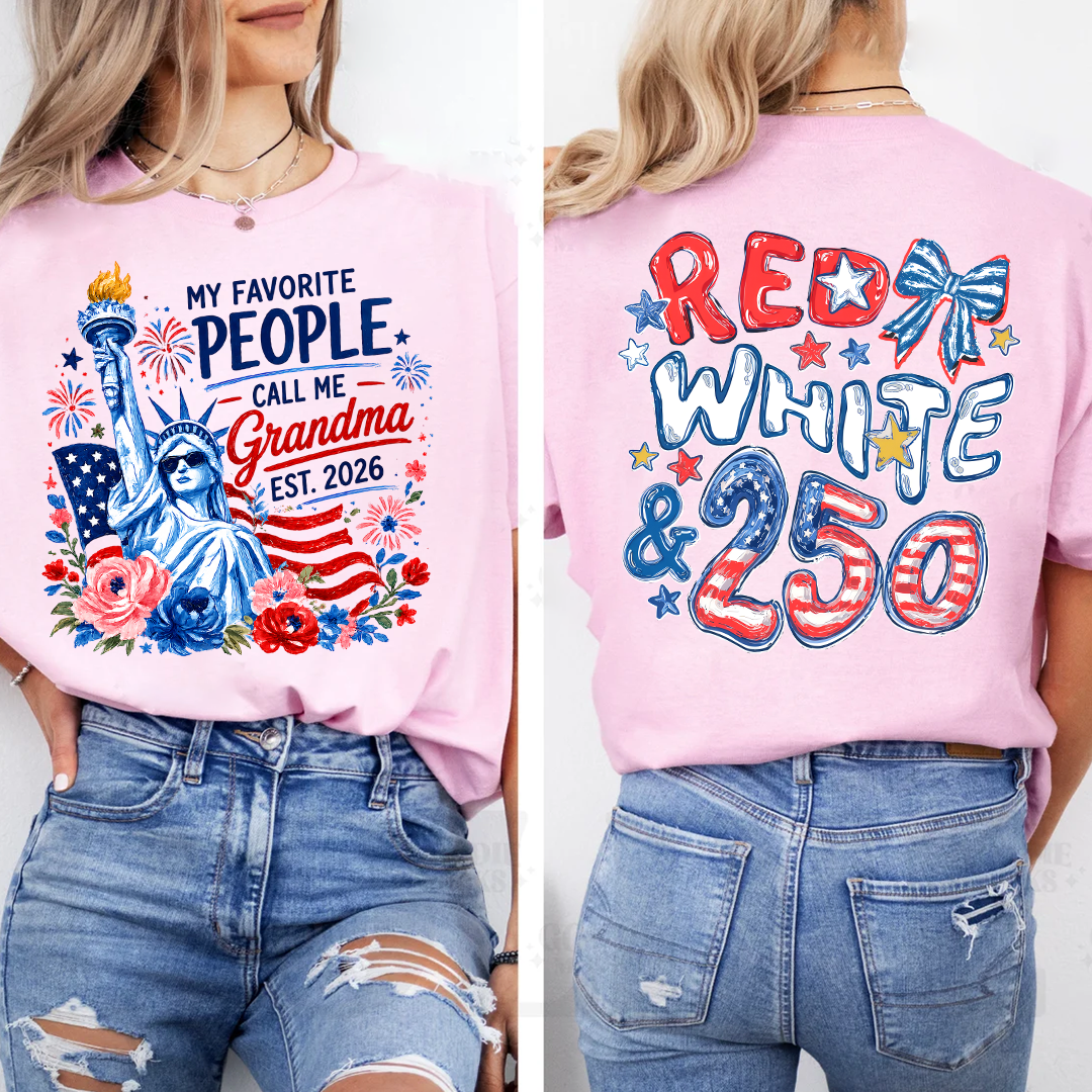 Personalize My Favorite People Call Me Grandma, Celebrate 250 Years of Freedom Shirt