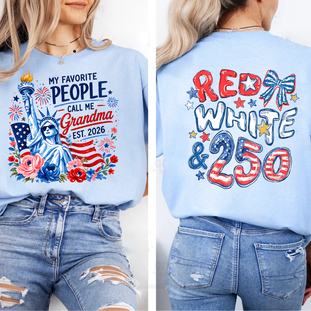 Personalize My Favorite People Call Me Grandma, Celebrate 250 Years of Freedom Shirt