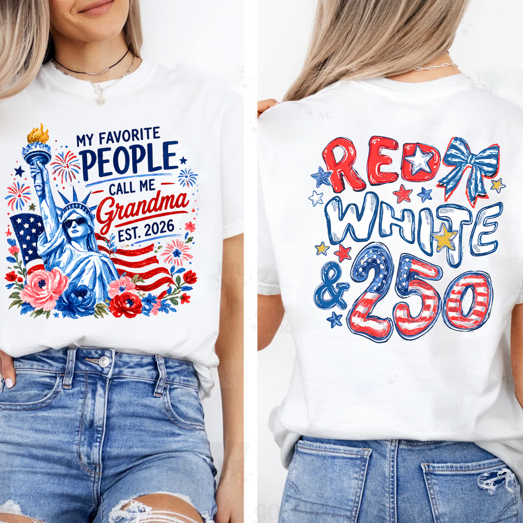 Personalize My Favorite People Call Me Grandma, Celebrate 250 Years of Freedom Shirt