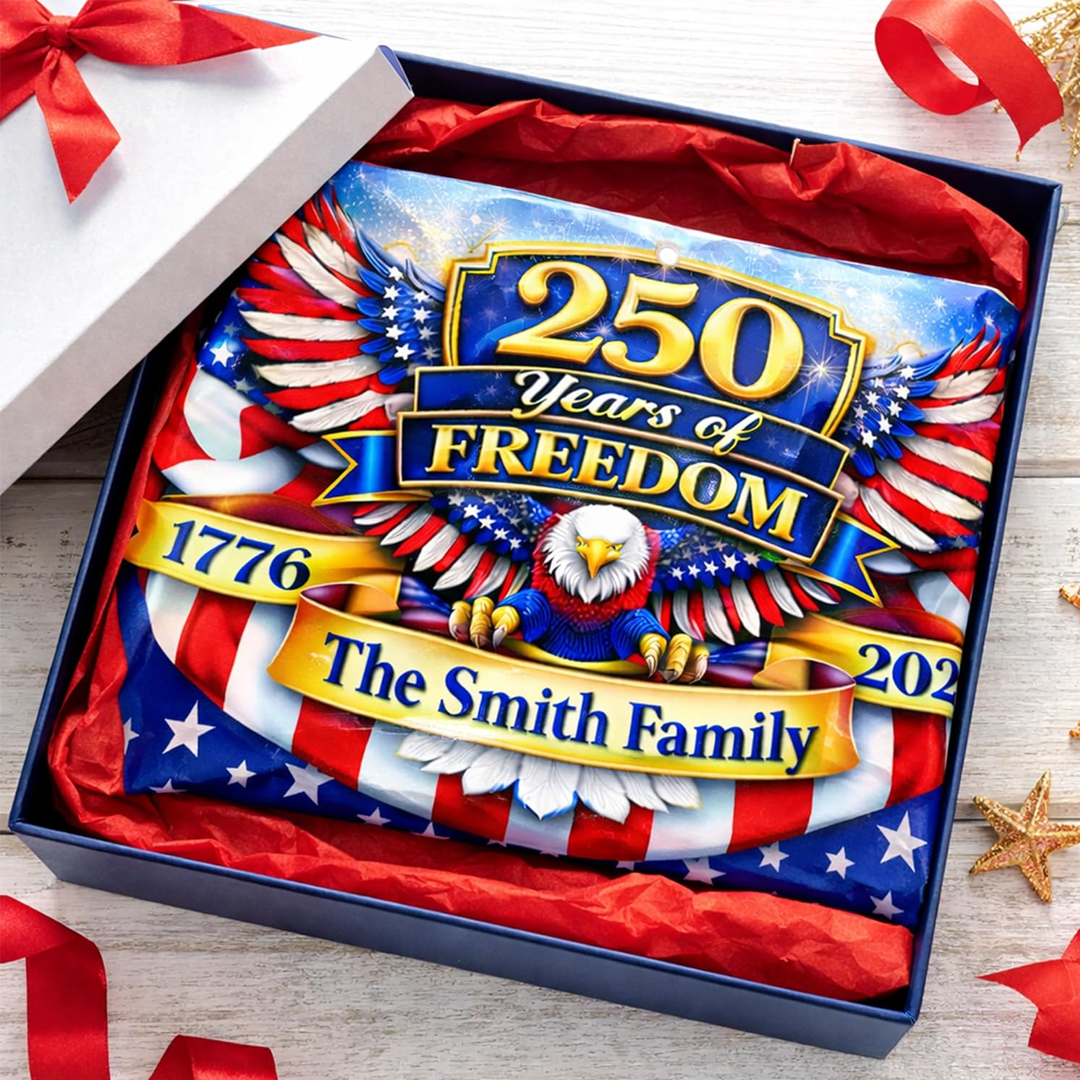 United States 1776-2026 250th Anniversary Fan Flag Custom Family Name