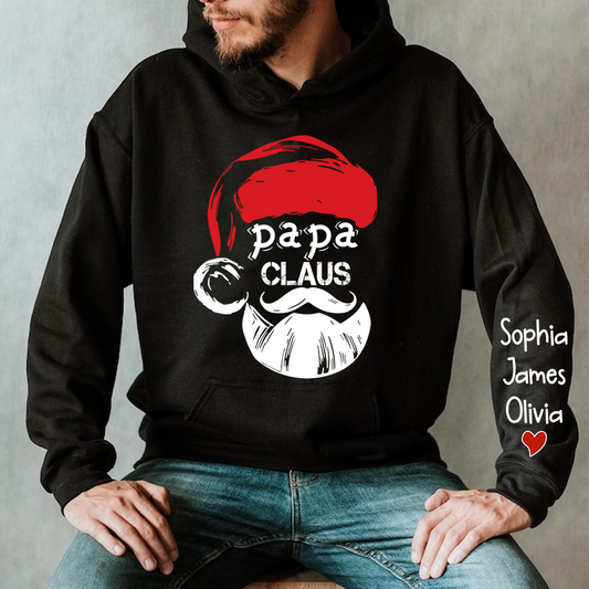 Custom Christmas Papa Claus, 2023 Christmas Dad Claus Christmas Hoodie