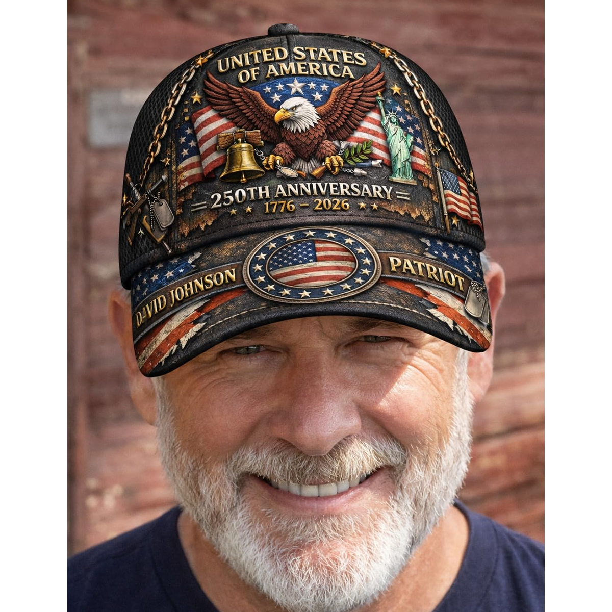 250th Anniversary USA Hat - Custom United States 250th Anniversary Hat 3D Printed Baseball Cap
