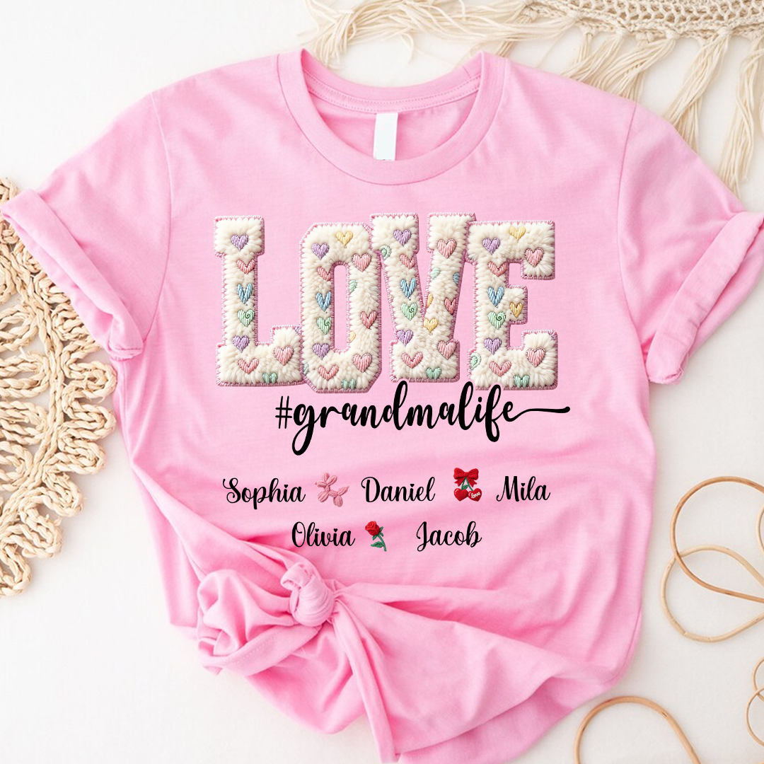 Valentine Faux Yarn Love Grandma Life and Grandkids