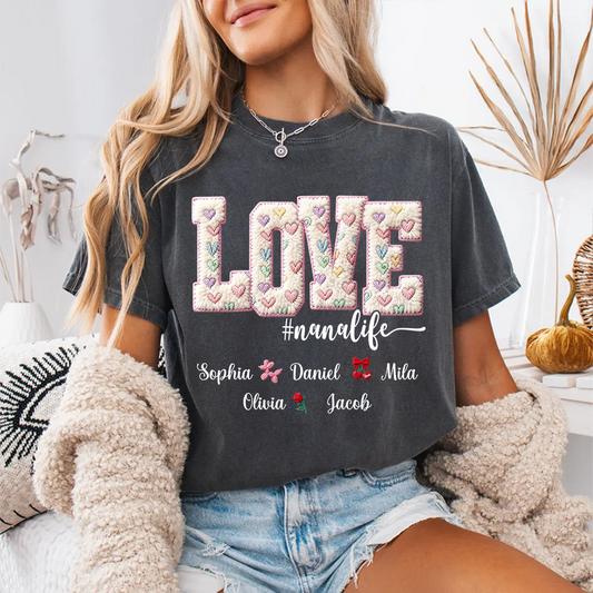 Valentine Faux Yarn Love Grandma Life and Grandkids