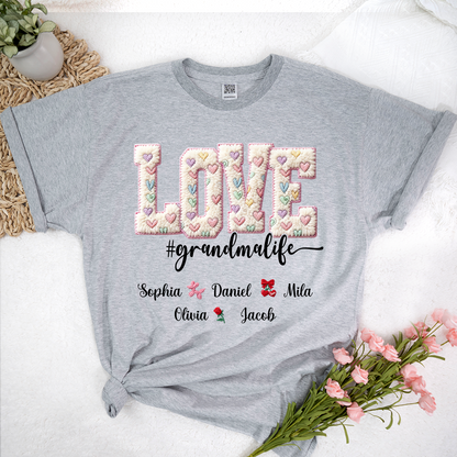 Valentine Faux Yarn Love Grandma Life and Grandkids