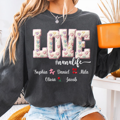 Valentine Faux Yarn Love Grandma Life and Grandkids