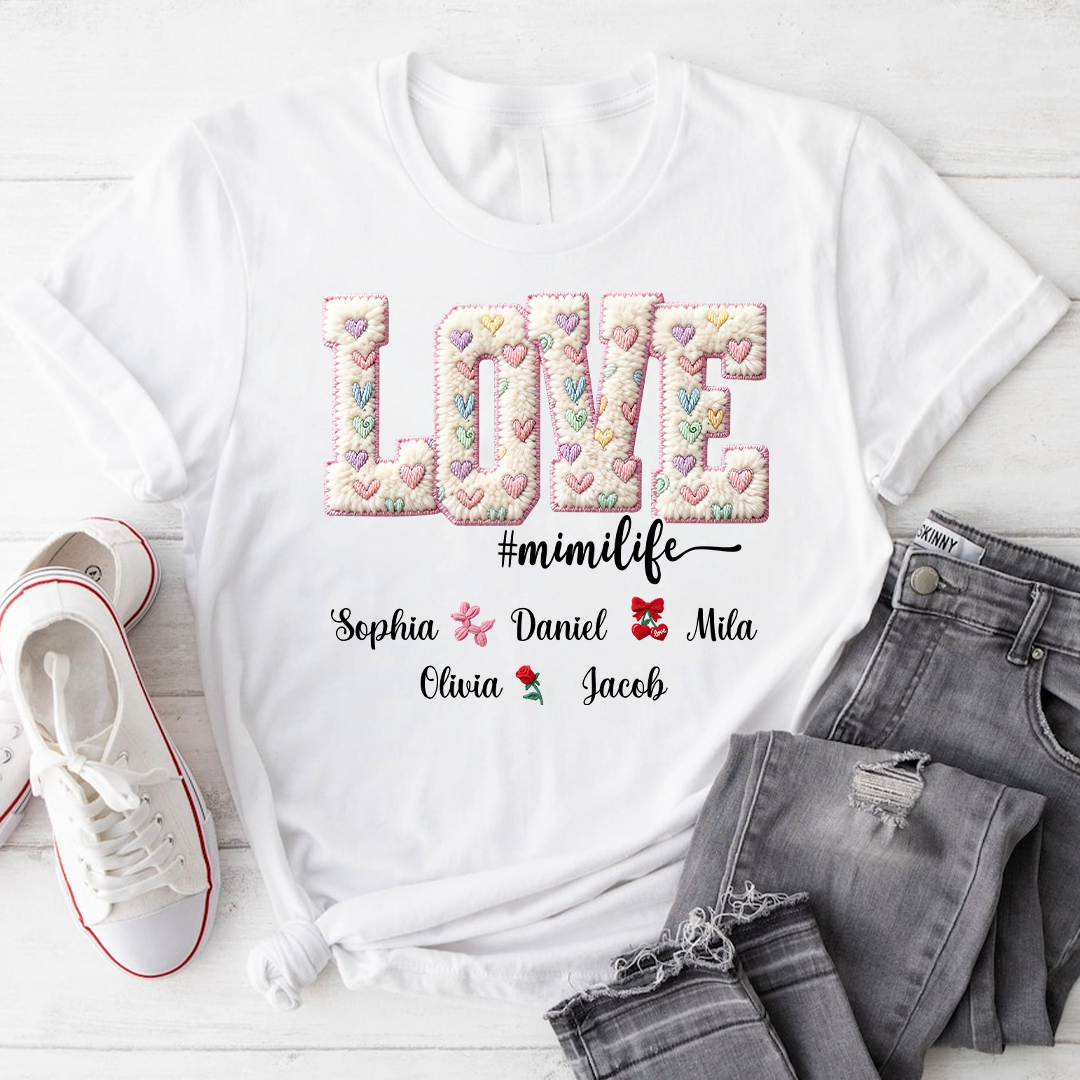Valentine Faux Yarn Love Grandma Life and Grandkids