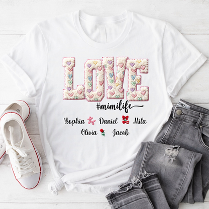 Valentine Faux Yarn Love Grandma Life and Grandkids