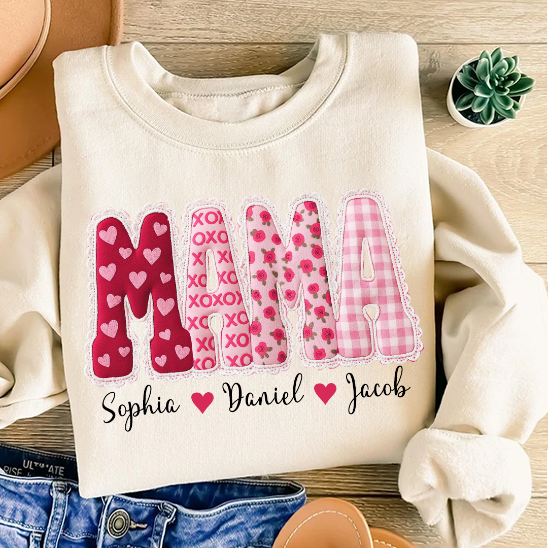 Valentine Patchwork Holiday Letters Gigi Mimi Grandma And Grandkids Personalized