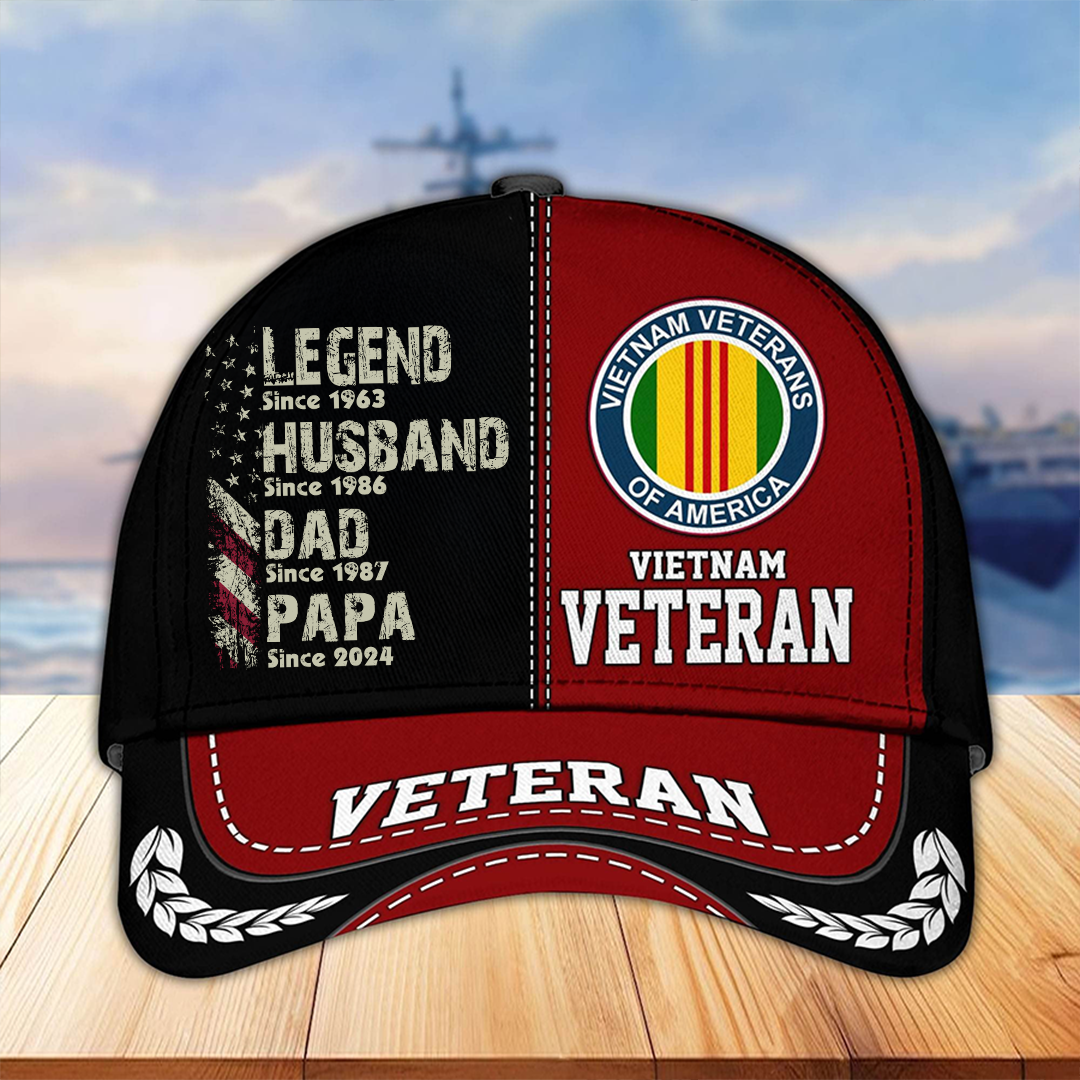 Legend Husband Dad Grandpa Since Veteran Classic Cap