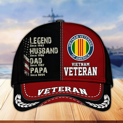 Legend Husband Dad Grandpa Since Veteran Classic Cap