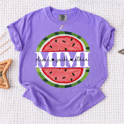Comfort Colors® Mimi Patchwork Watermelon, Custom Mimi Gift for Grandma, Family Love