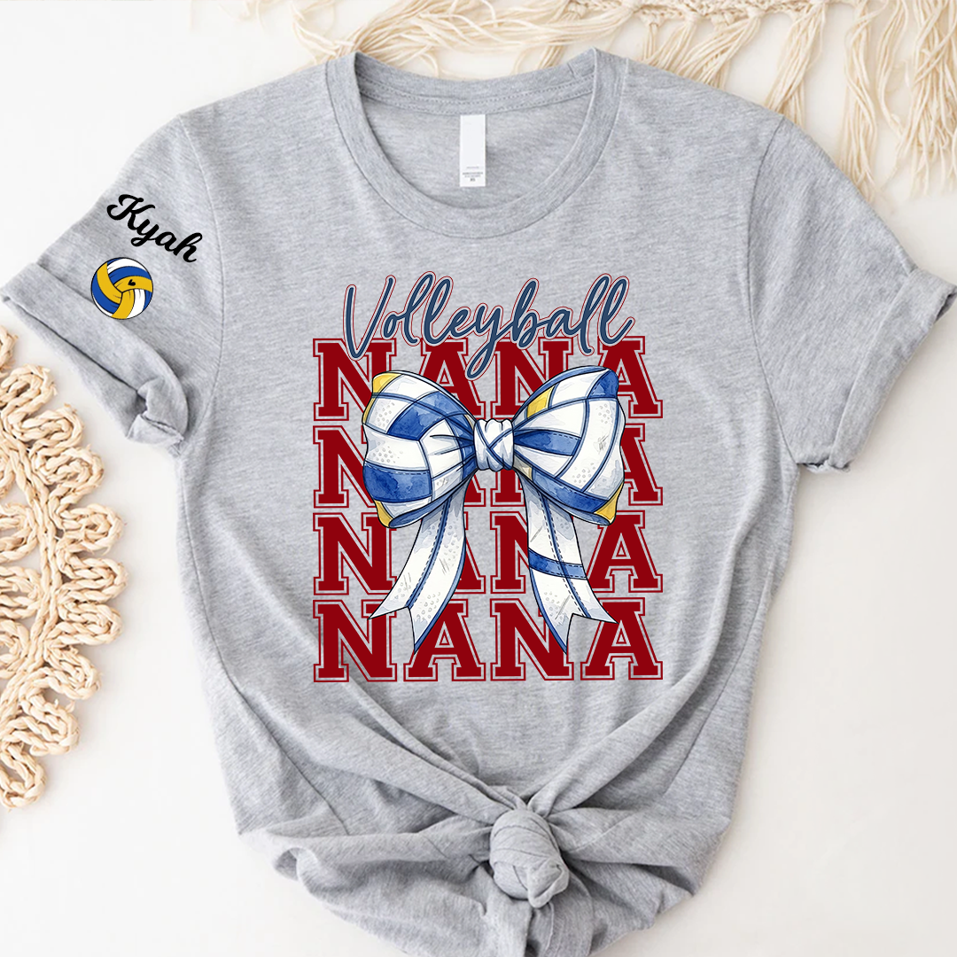 Volleyball Game Day Nana Gigi Grandma and Grandkids Personalized T-shirt