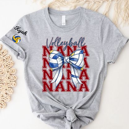 Volleyball Game Day Nana Gigi Grandma and Grandkids Personalized T-shirt
