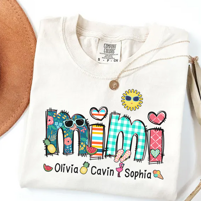 Comfort Colors® Personalize Mimi Summer 2026 Shirt, Custom Grandma And Grandkids Shirt, Gifts For Grandma Shirt