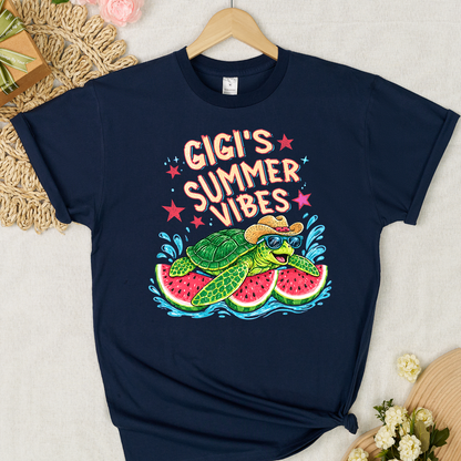 Watermelon Turtle Trending Grandma Gigi Nana Mimi Summer Vibes T-Shirt