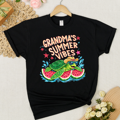 Watermelon Turtle Trending Grandma Gigi Nana Mimi Summer Vibes T-Shirt