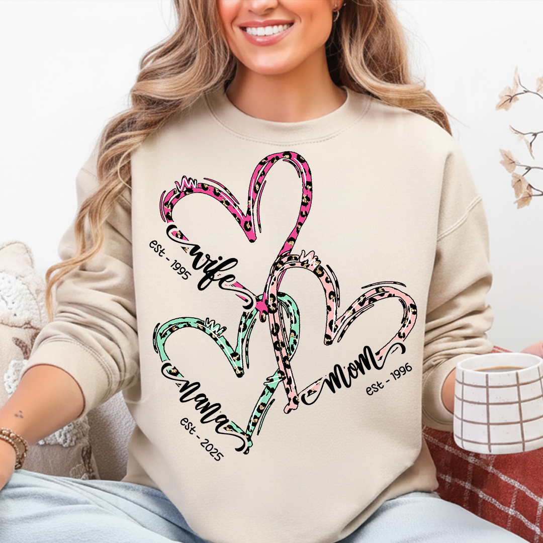 Wife Mom Nana Triple Heart Valentine's Gift