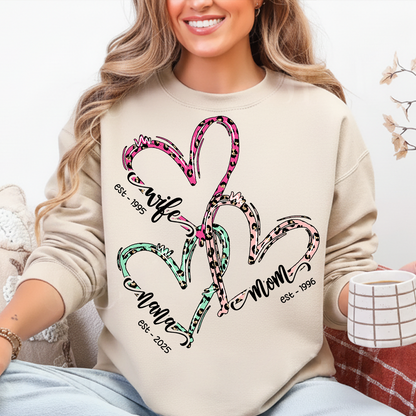 Wife Mom Nana Triple Heart Valentine's Gift
