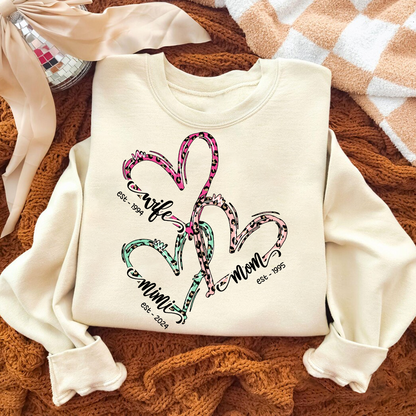 Wife Mom Nana Triple Heart Valentine's Gift