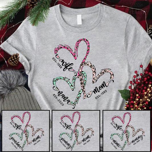 Wife Mom Nana Est Heart CTH01 T-Shirt