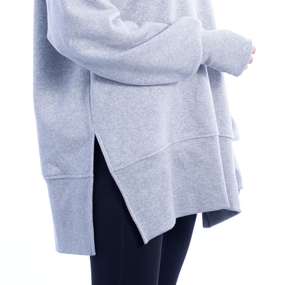 Personalized Mama Mommy Mom and Kids Women Oversized Sweatshirts Thumbhole Long Sleeve, Thumbhole Fall Side Slit Pullover